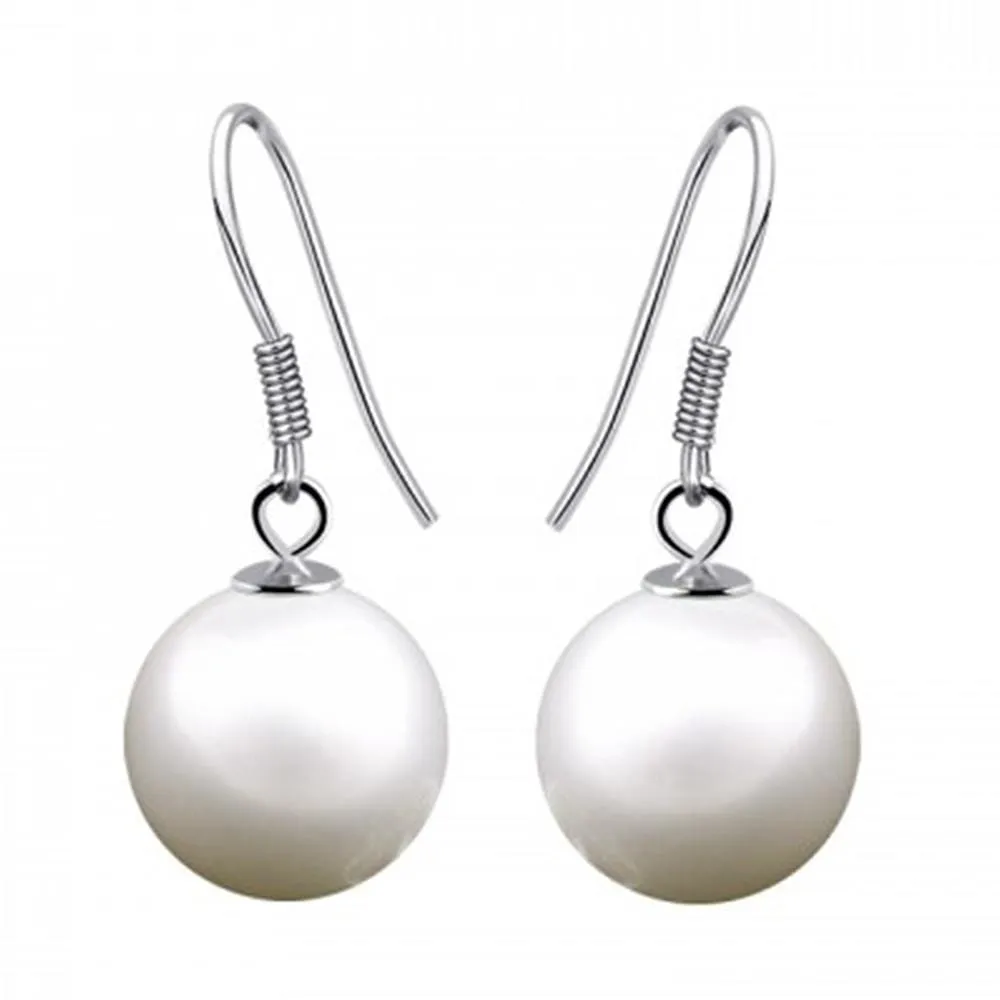 Solid 925 Sterling Silver Lady Pearl Earrings