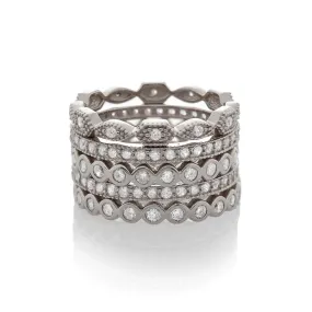 STACKED SHAPES RINGS, BLACK RHODIUM SS