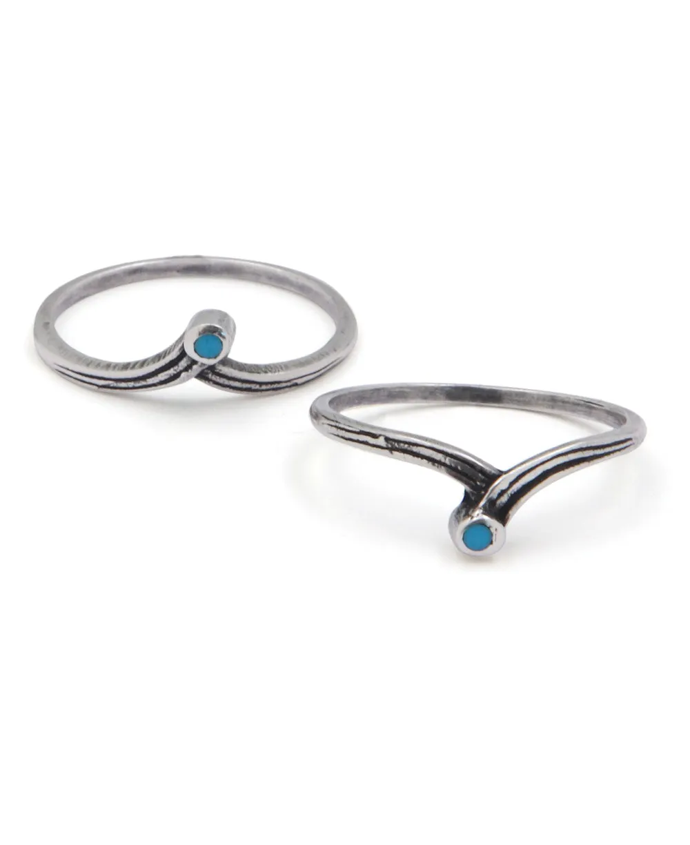 Stacked Turquoise Rings, Set of 2