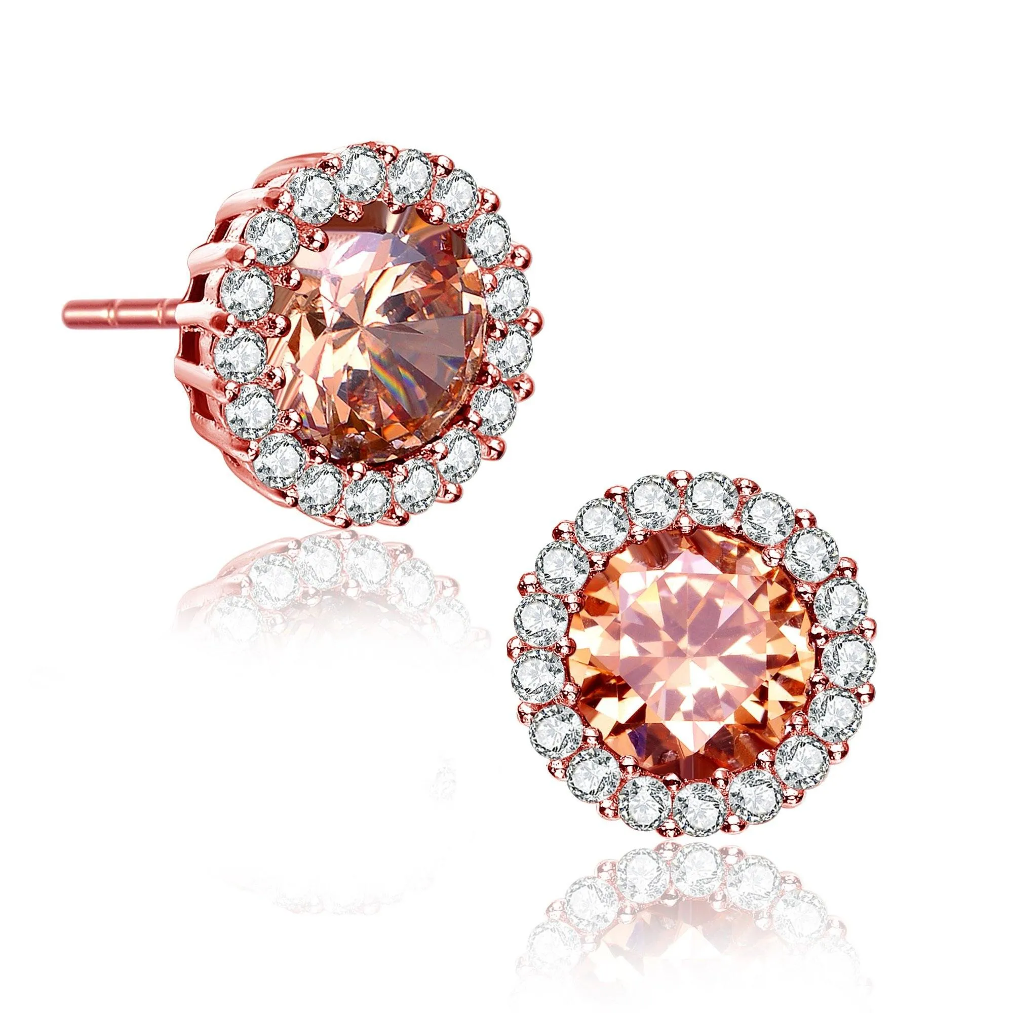 Sterling Silver Rhodium Plated Round Earrings