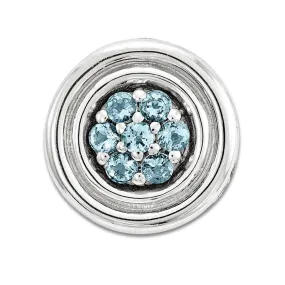 Sterling Silver Stackable Expressions Small Polished Blue Topaz Chain Slide