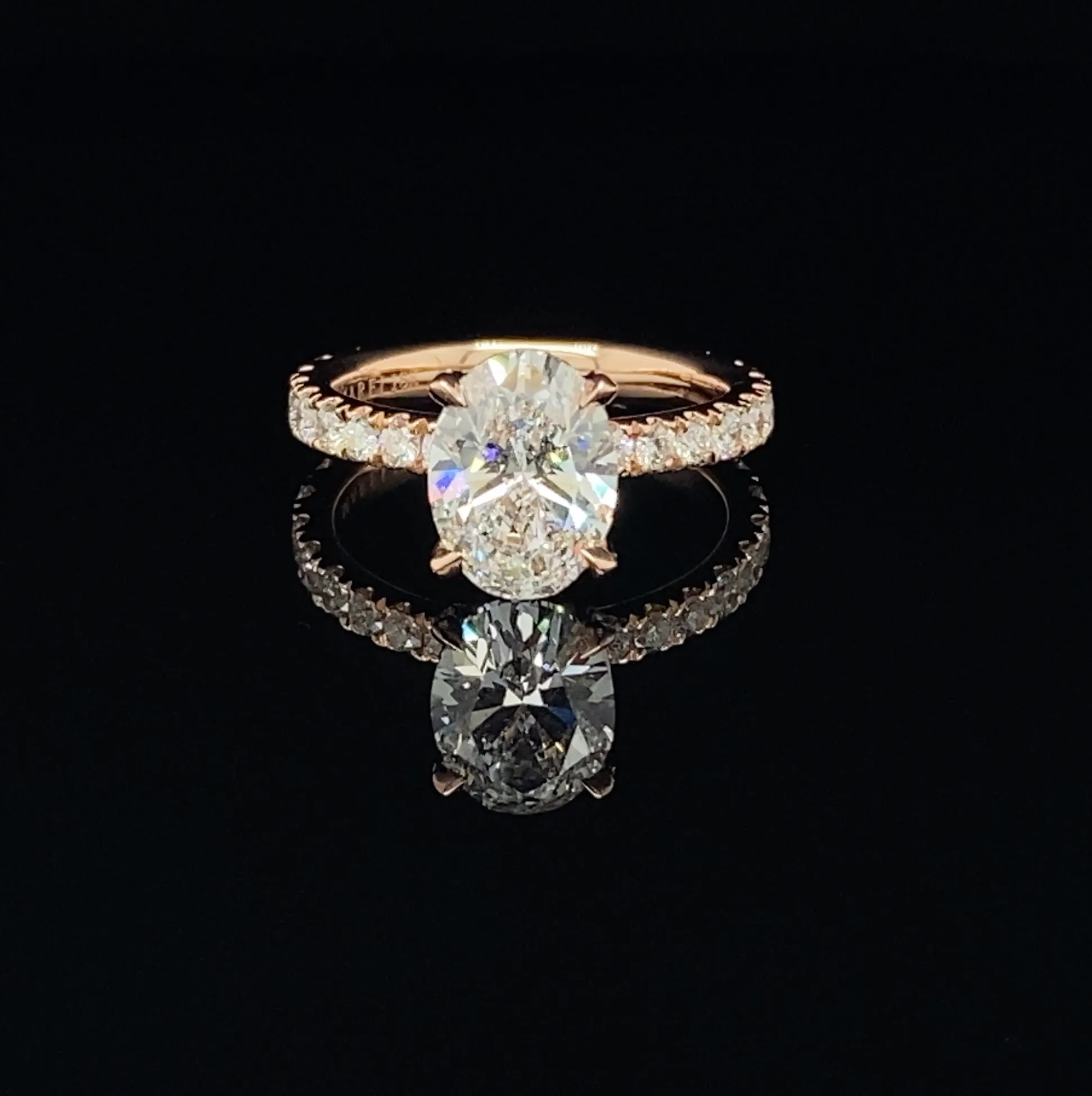 Suma Oval-Shaped Brilliant Cut White Diamond Engagement Ring In 18K White Gold