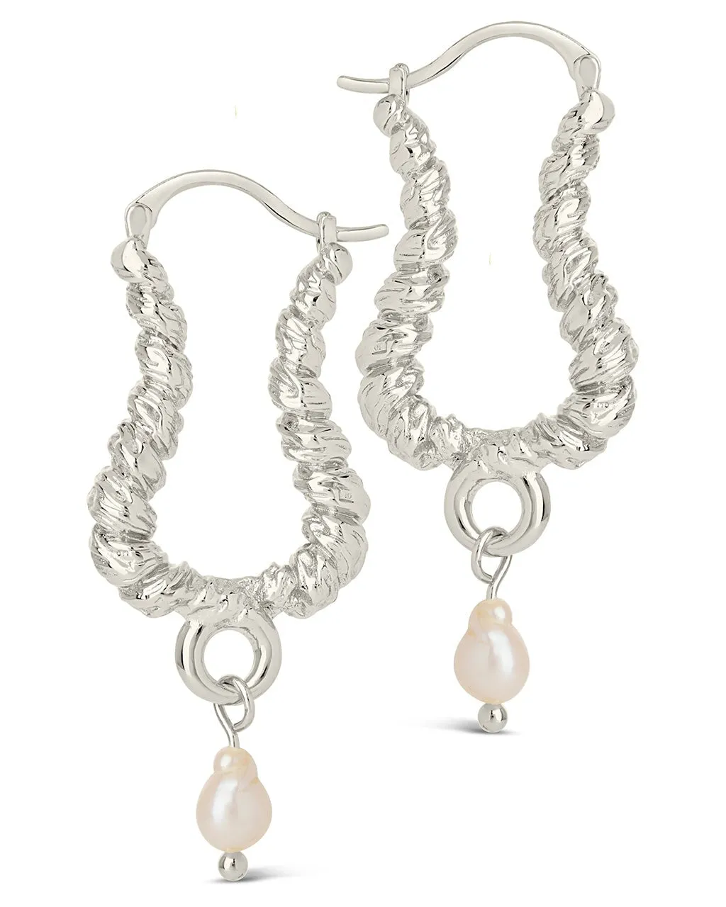Sylvie Pearl Textured Statement Hoops
