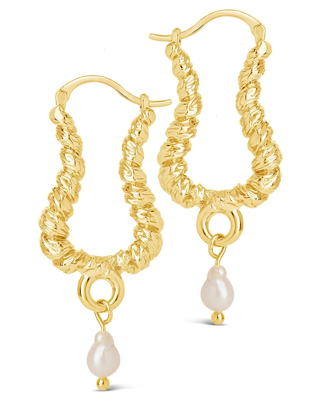 Sylvie Pearl Textured Statement Hoops