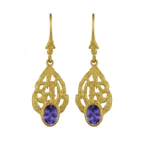 Tanzanite Honeycomb Earrings by Laurie Kaiser