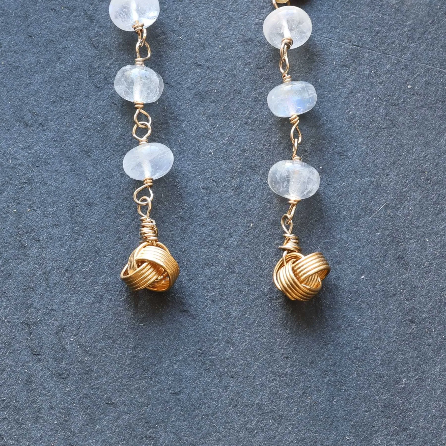 The Knot - Moonstone Gold Earrings