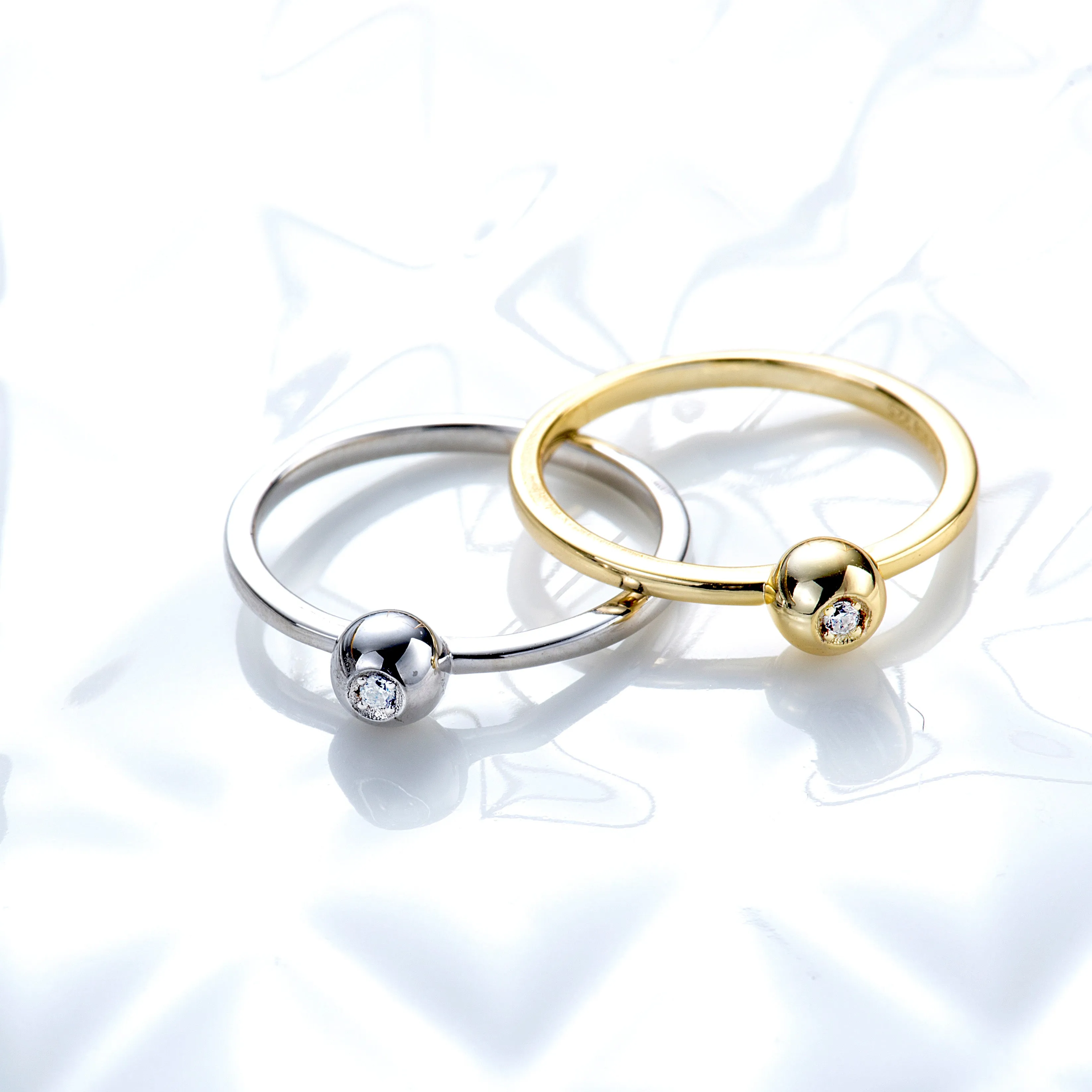 Tiny Ball Ring with CZ