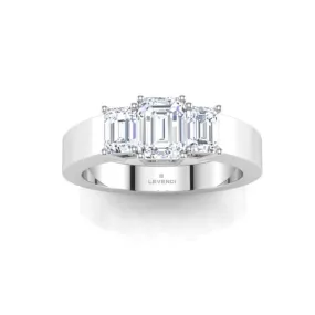Trilogy Emerald Uniform Engagement Ring