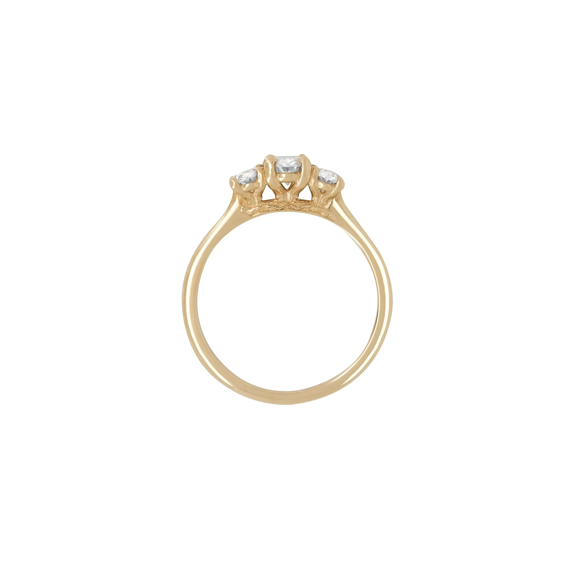 Trilogy Oval 1ct Lab-Grown Diamond Engagement Ring - 14k Gold Polished Band