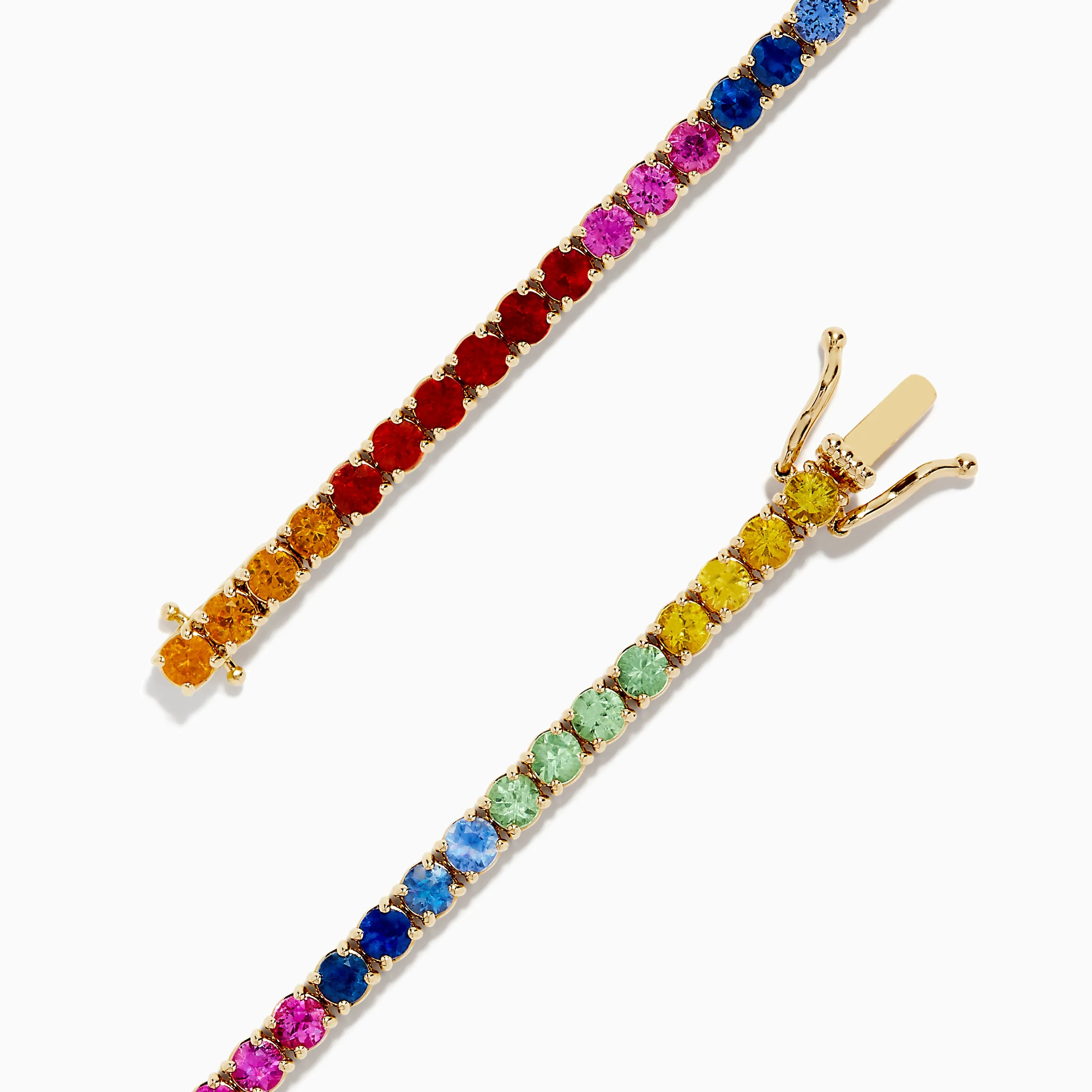 Watercolors 14K Yellow Gold Multi Sapphire Tennis Bracelet