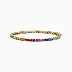 Watercolors 14K Yellow Gold Multi Sapphire Tennis Bracelet