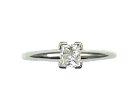 White Gold Princess Cut Diamond Ring (Authentic Pre-Owned)
