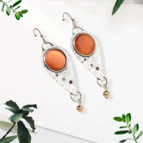 Wonderful orange moonstone inspired vintage drop earrings
