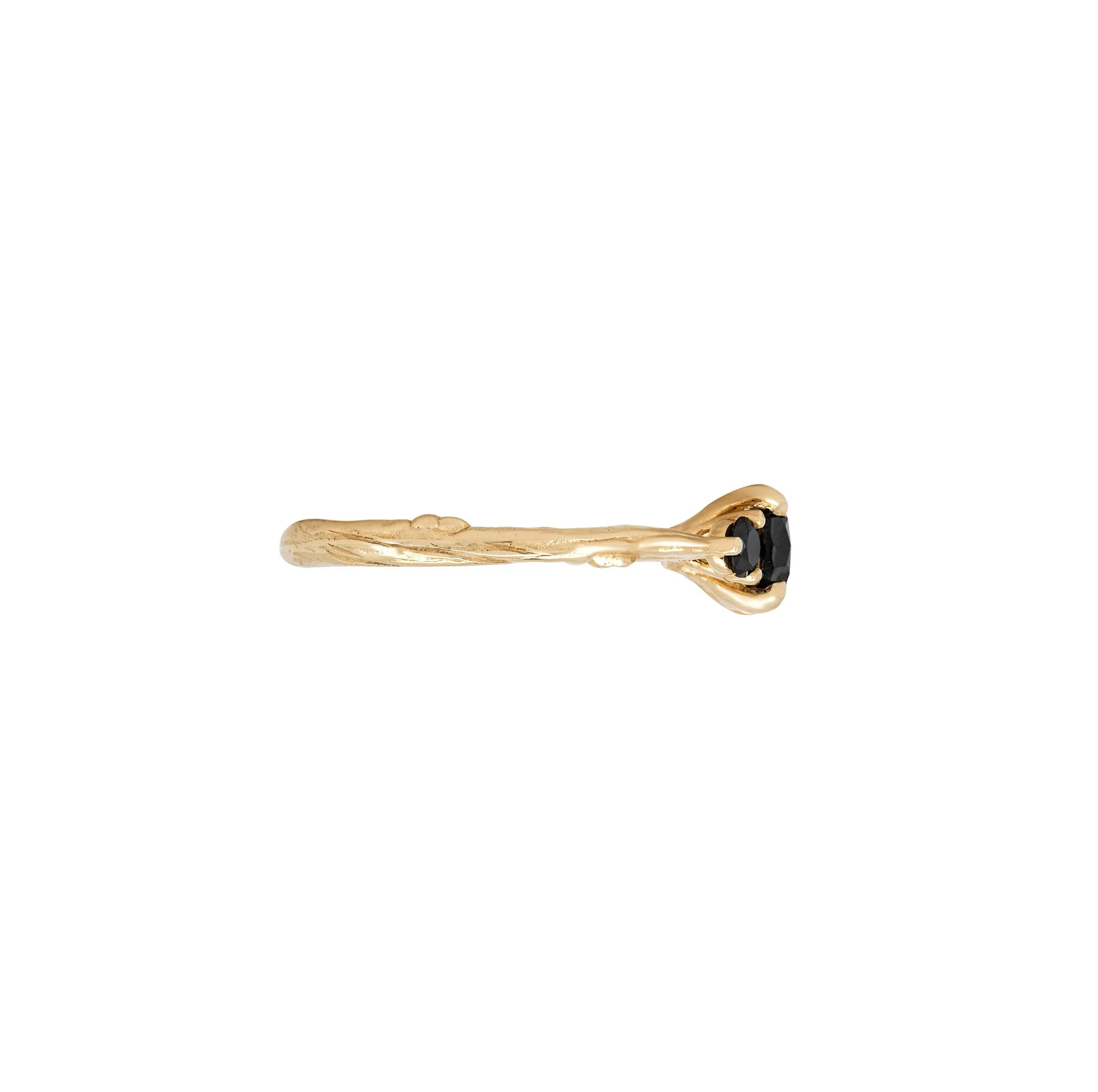 You, Me & Magic 1ct Black Diamond Ring - 14k Gold Twig Band