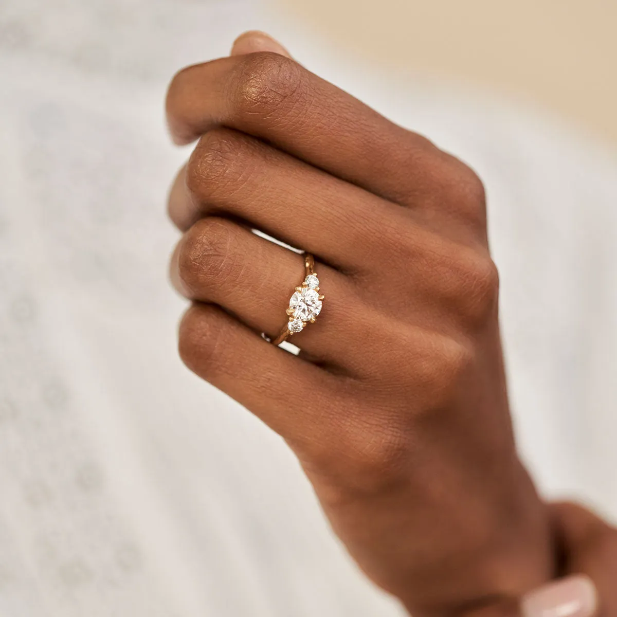 You, Me & Magic 1ct Lab-Grown Diamond Engagement Ring - 14k White Gold Twig Band