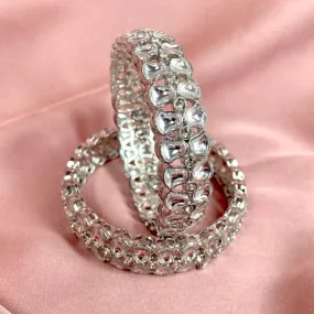 Zaina Chunky Silver Kada Bangles